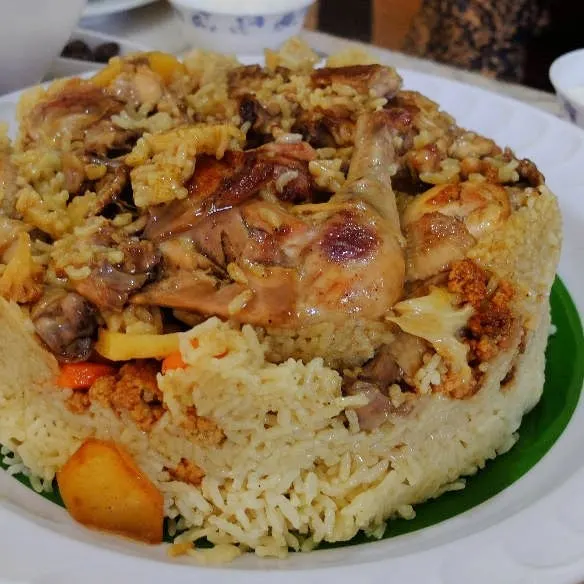 Maqluba Chicken, a spicy healthy and traditional Jordanian dish